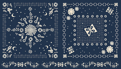Golden Hour Bandana Panel in Navy -- Golden Hour by Alexia Abegg for Ruby Star Society -- Moda Fabric