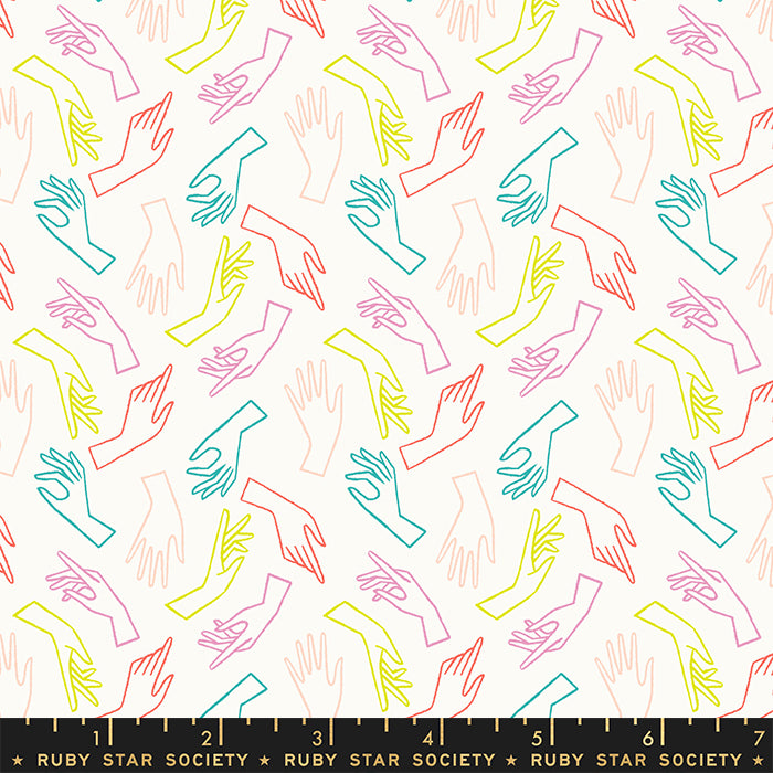 Gesture Hands in Cream Soda --Adorn by Rashida Coleman-Hale for Ruby Star Society -- Moda Fabric