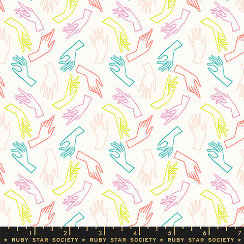 Gesture Hands in Cream Soda --Adorn by Rashida Coleman-Hale for Ruby Star Society -- Moda Fabric