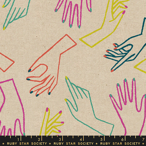 In Good Hands Canvas in Natural --Adorn by Rashida Coleman-Hale for Ruby Star Society -- Moda Fabric