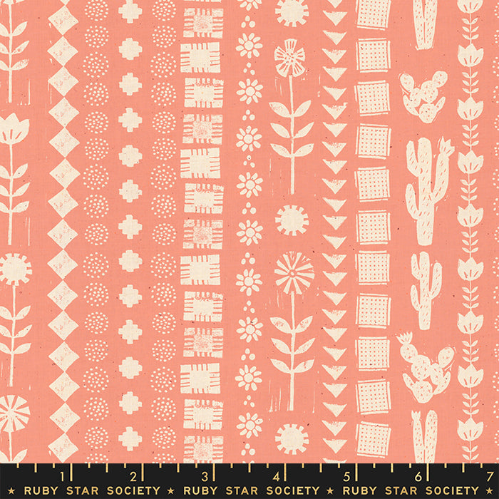 Garden Rows in Melon --- Heirloom by Alexia Abegg for Ruby Star Society --- Moda Fabric