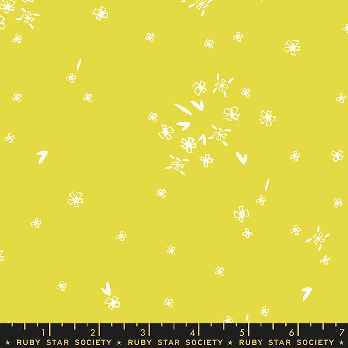 Tiny Flowers in Citron -- First Light by Ruby Star Society --- Moda Fabric