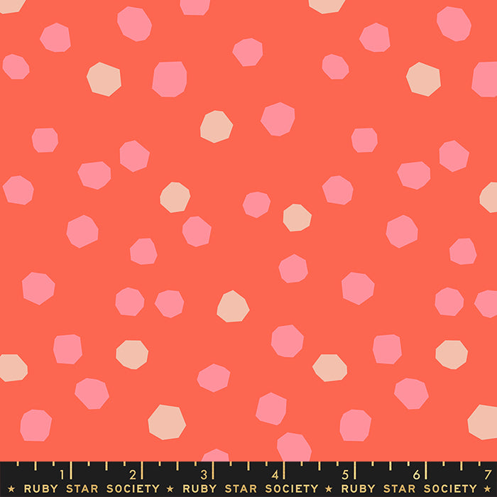 Chunky Dots Polka Dots in Tangerine Dream -- First Light by Ruby Star Society --- Moda Fabric