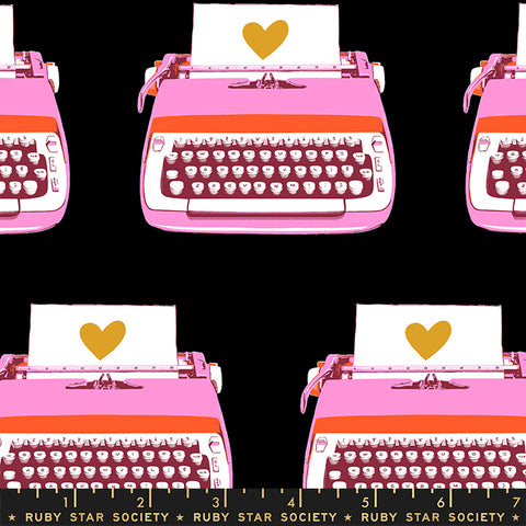 Typewriters in Black -- Darlings 2 Ruby Star Society Collaborative -- Moda Fabric