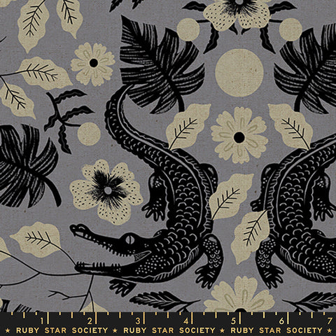 Gator Canvas in Cloud --  Florida Volume 2 by Sarah Watts for Ruby Star Society -- Moda Fabric