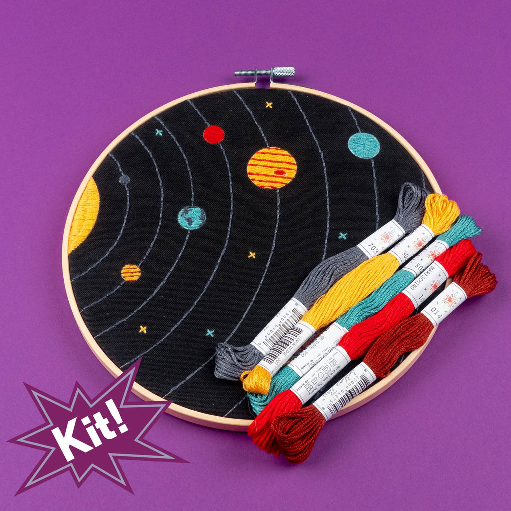 Solar System 8" Embroidery Kit -- PopLush Embroidery