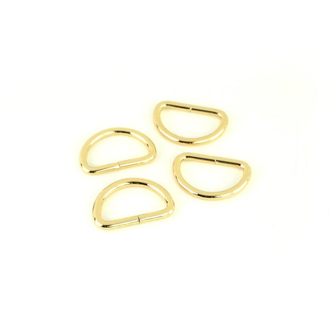 Four D-Rings 1" in Gold -- Sallie Tomato