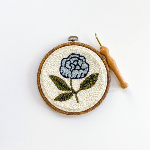 Blue Peony Begin To Punch Needle Kit