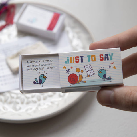'Call Me' Cross Stitch Secret Message In A Matchbox