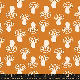 Mushrooms in Earth -- Honey by Alexia Abegg for Ruby Star Society -- Moda Fabric