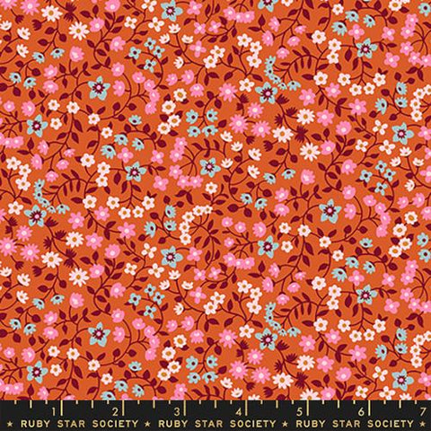 Clothesline Floral in Pecan -- Strawberry Friends by Kim Kight for Ruby Star Society -- Moda Fabric