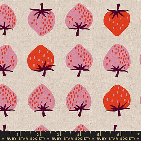 Strawberry in Natural Canvas -- Strawberry Friends by Kim Kight for Ruby Star Society -- Moda Fabric