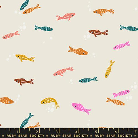 Fishies in Natural -- Koi Pond by Rashida Coleman-Hale for Ruby Star Society -- Moda Fabric