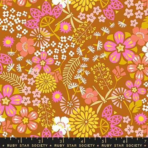 Koi Floral in Saddle -- Koi Pond by Rashida Coleman-Hale for Ruby Star Society -- Moda Fabric