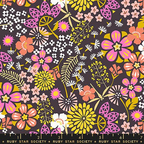 Koi Floral in Caviar -- Koi Pond by Rashida Coleman-Hale for Ruby Star Society -- Moda Fabric