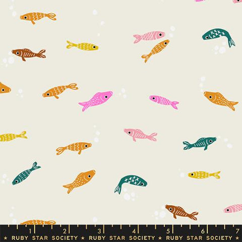 Fishies in Shell Rayon -- Koi Pond by Rashida Coleman-Hale for Ruby Star Society -- Moda Fabric