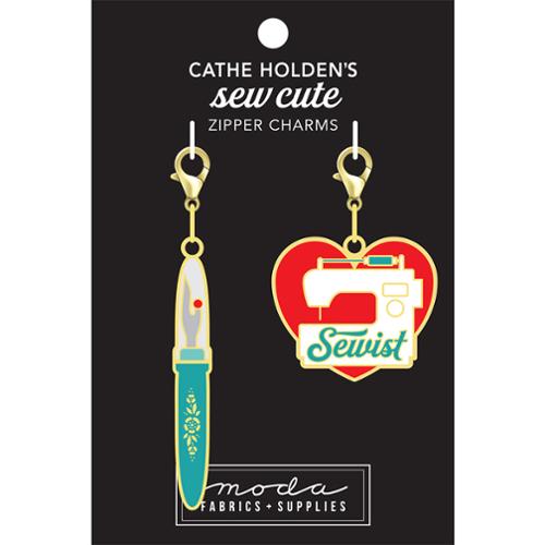 Seam Ripper Zipper Pulls 2ct -- Moda Fabrics