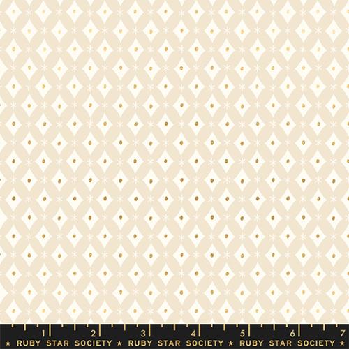 Diamond Lattice in Metallic Natural --- Reverie by Melody Miller for Ruby Star Society -- Moda Fabric