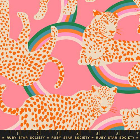 Rainbow Leopard Canvas in Sorbet --  Reverie by Melody Miller for Ruby Star Society -- Moda Fabric