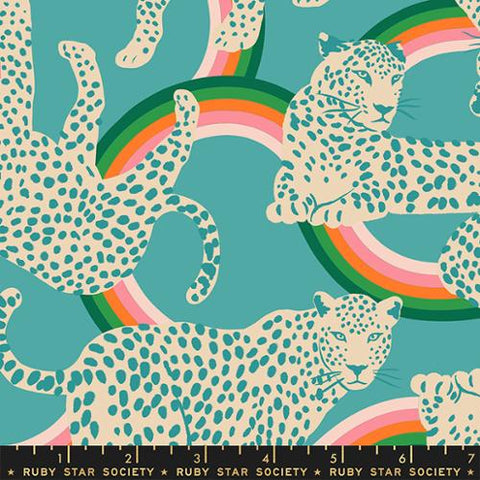 Rainbow Leopard Canvas in Succulent --  Reverie by Melody Miller for Ruby Star Society -- Moda Fabric