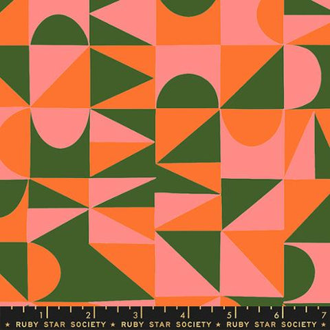 Building Blocks Geometric in Sarah Green --- Floradora by Jen Hewett for Ruby Star Society -- Moda Fabric