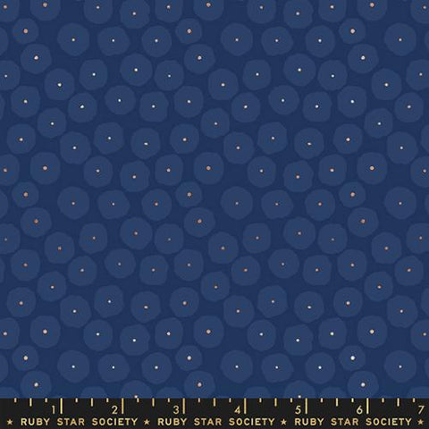 Disco Dots in Metallic Navy --- Floradora by Jen Hewett for Ruby Star Society -- Moda Fabric