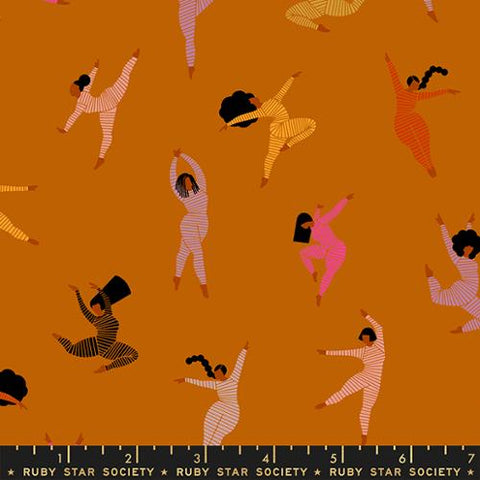 Leaping Ladies in Saddle --  Linear by Rashida Coleman-Hale for Ruby Star Society -- Moda Fabric
