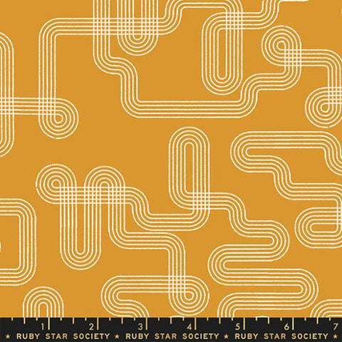 Labyrinth in Cactus  --  Linear by Rashida Coleman-Hale for Ruby Star Society -- Moda Fabric