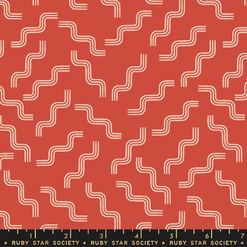 Bacon Or Pasta in Cayenne ---  Linear by Rashida Coleman-Hale for Ruby Star Society -- Moda Fabric