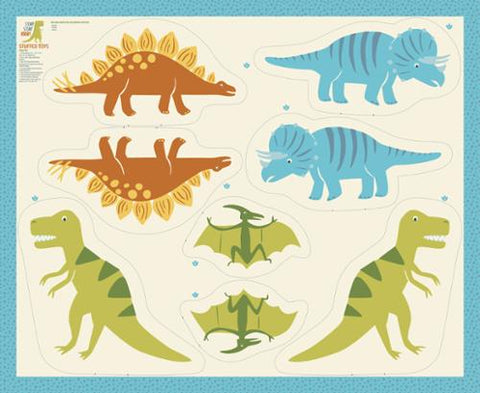 Stuffed Dino Panel -- Stomp Stomp Roar Roat by Stacy Iest Hsu --- Moda Fabric