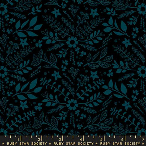 Herb Damask in Black ---  Curio by Melody Miller for Ruby Star Society -- Moda Fabric