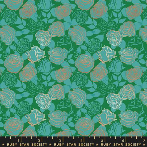 Roses Florals in Billiard ---  Curio by Melody Miller for Ruby Star Society -- Moda Fabric