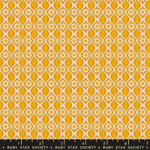 Daisy Endpaper in Honey ---  Curio by Melody Miller for Ruby Star Society -- Moda Fabric