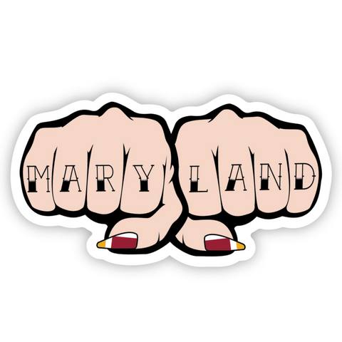 Maryland pride knuckles tattoo sticker