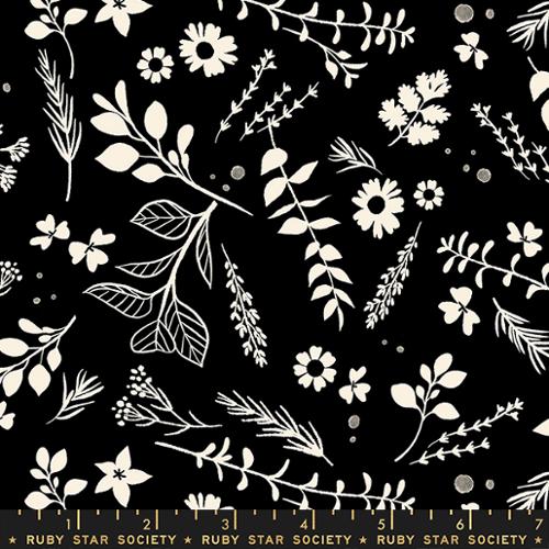 Herb Garden in Black---  Achroma  by Rashida Coleman-Hale for Ruby Star Society -- Moda Fabric