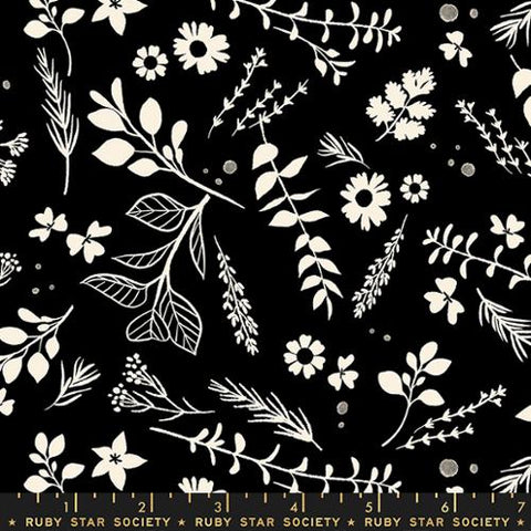 Herb Garden in Black---  Achroma  by Rashida Coleman-Hale for Ruby Star Society -- Moda Fabric