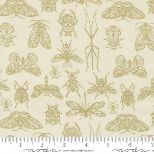 Midnight Insects in Metallic Cloud -- Meadowmere -- Gingiber for Moda Fabrics