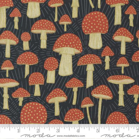 Toadstool Magic in Metallic Night -- Meadowmere -- Gingiber for Moda Fabrics