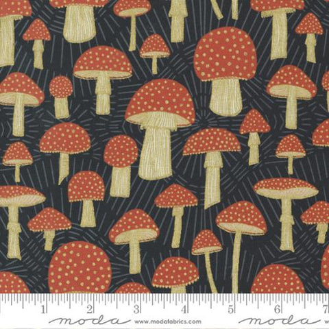 Toadstool Magic in Metallic Night -- Meadowmere -- Gingiber for Moda Fabrics