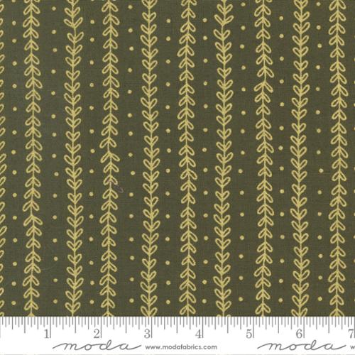 Petal Stripes in Metallic Forest -- Meadowmere -- Gingiber for Moda Fabrics