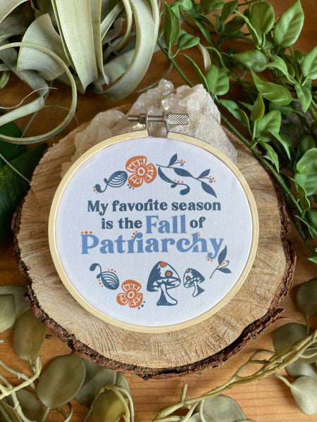 Mini Fabric Art | Fall Of Patriarchy | Faux Embroidery Art