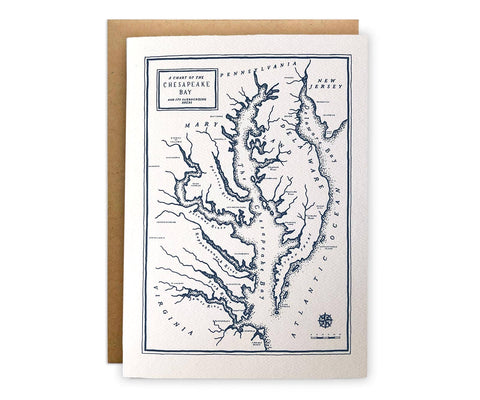 Chesapeake Bay Map Greeting Card