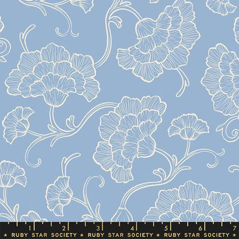 Modern Flowers in Celestial -- Reading Nook by Sarah Watts for Ruby Star Society -- Moda Fabric