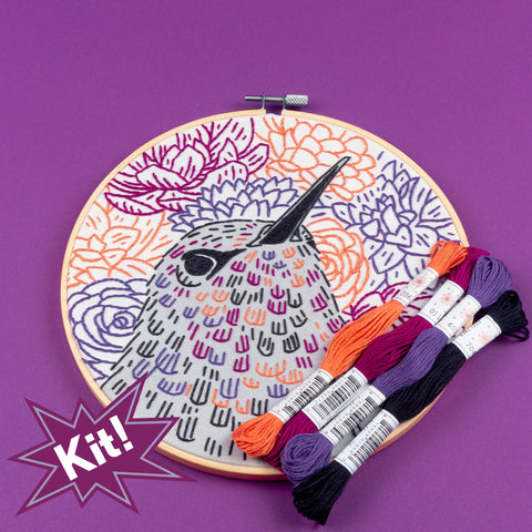Blossom Hunter 8" Embroidery Kit -- PopLush Embroidery