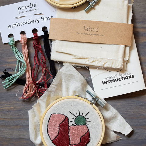 Desert Sunset Beginners Embroidery Kit -- The Other Cat Embroidery