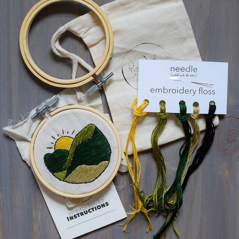 Shenandoah Sunrise Beginners Embroidery Kit -- The Other Cat Embroidery