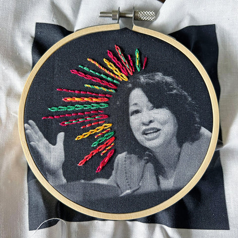 Women In Power | Sonya Sotomayor | Supreme Court | Embroidery Kit -- The Other Cat Embroidery