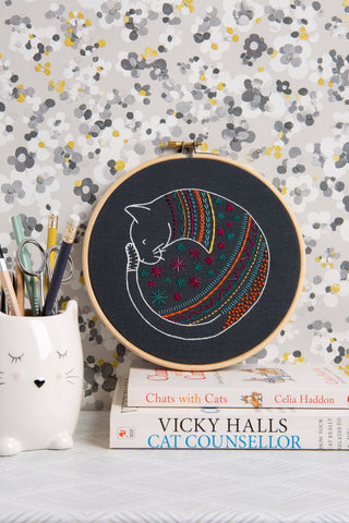 Black Cat Embroidery Kit