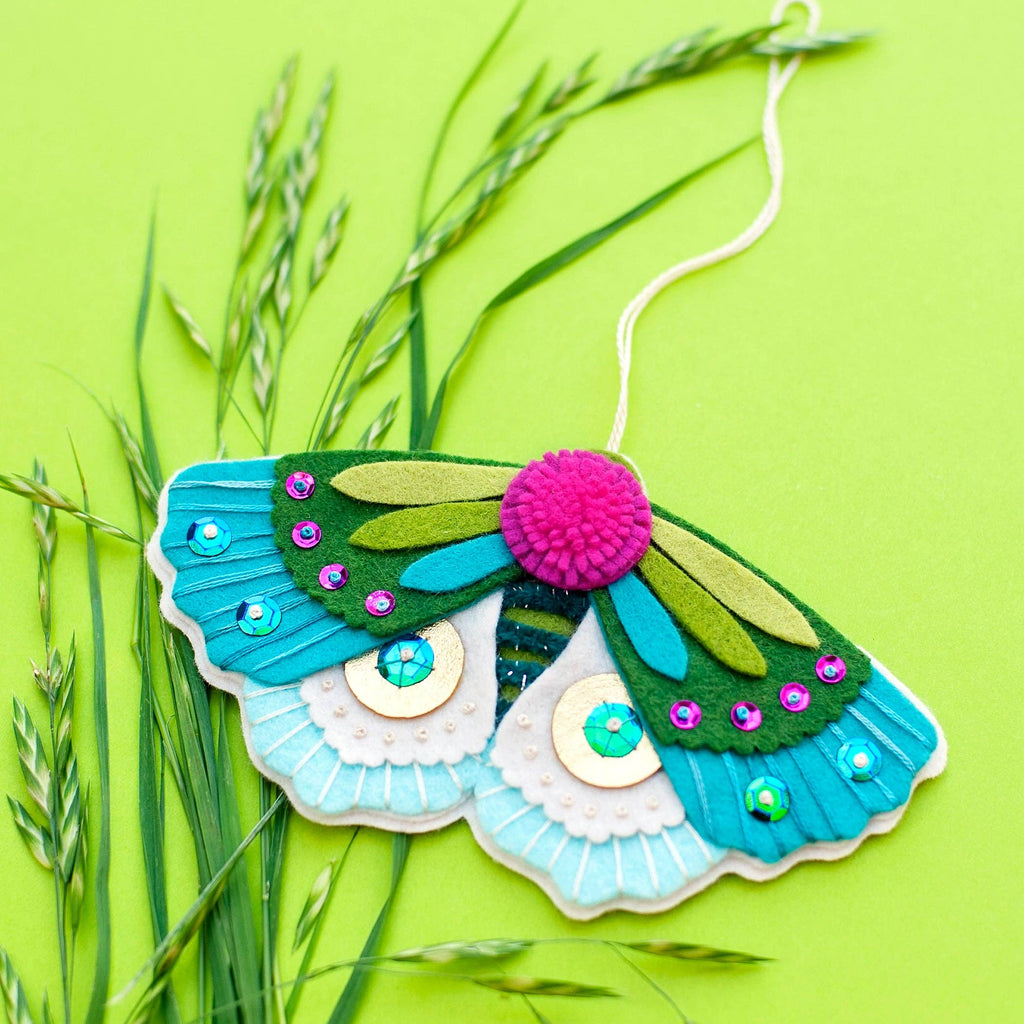 Blue Moth Felt Ornament Kit