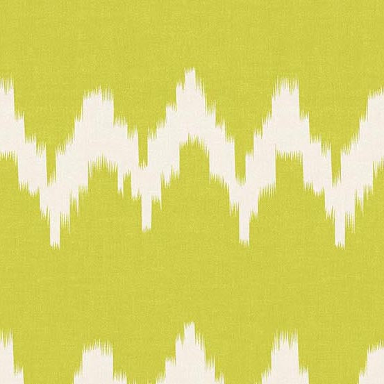 Zig Zag Ikat in Lime -- Dreamweavers by Kathy Hall for Andover Fabrics